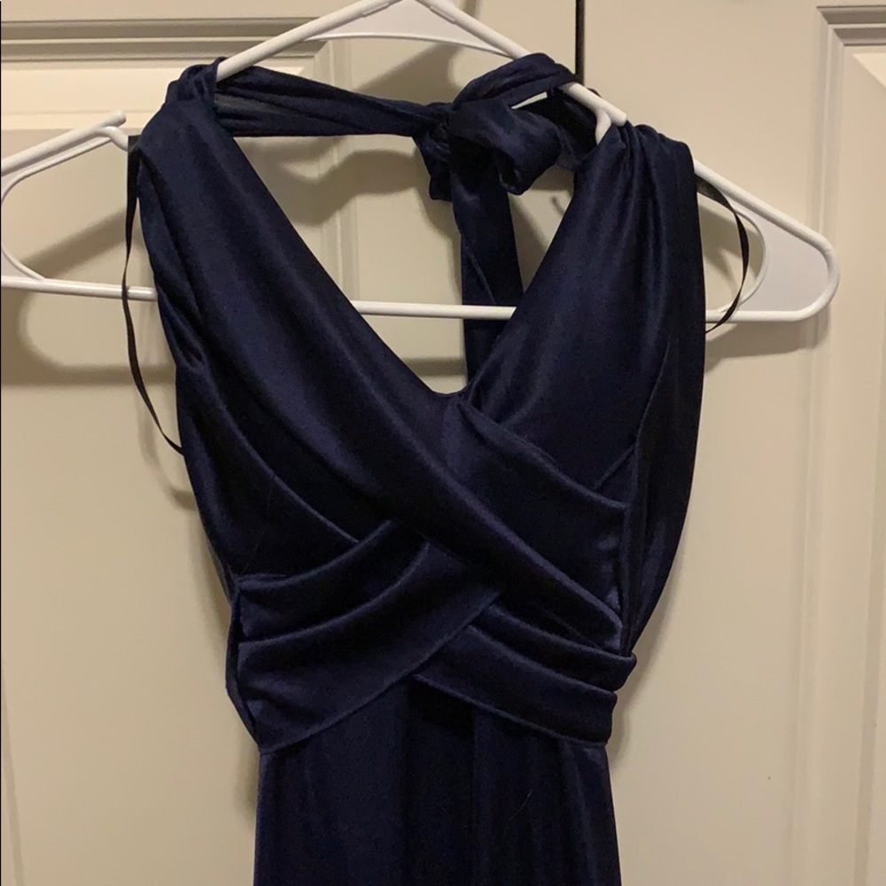 Halter bridesmaids dress (navy)